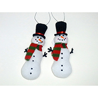 Christmas Hanging Ornament. Snowman Design.