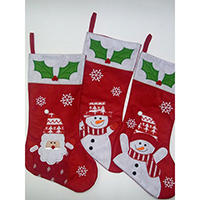 Christmas Stocking. Santa Claus and Snowman 3 Designs.