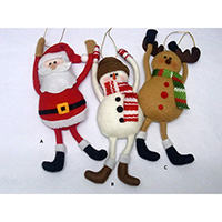 Christmas Hanging Decoration. Santa, Snowman & Deer Design.