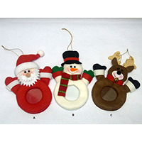 Christmas Hanging Decoration. Photo Frame. Santa, Snowman & Deer Design.