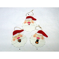 Christmas Hanging Decoration. Santa Claus Design. Set of 3 pcs.