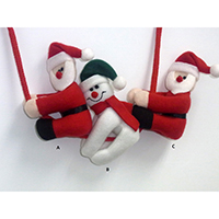 Christmas Decoration. Climbing Santa Claus & Snowman. (Velcro Tape at Hands)