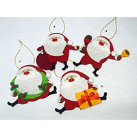 Christmas Wish Hanging Ornament. Santa Claus Design. Each carrying a writing card inserted at the back side. Set of 4 pieces.