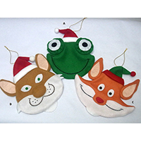 Christmas Candy Bag. Frog, Lion and Fox Design.