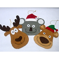 Christmas Candy Bag. Koala, Deer and Bear Design.