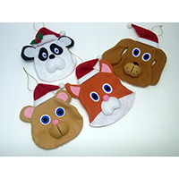 Christmas Candy Bag. Panda, Bear, Cat and Dog Design.