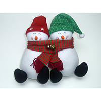Christmas Decoration. Pair of Snowman Design.