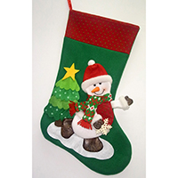 Christmas Stocking. With Embossed Snowman Design.