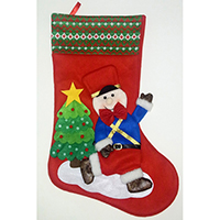 Christmas Stocking. With Embossed Soldier Design.