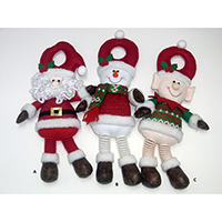 Christmas Door Ring. Santa Claus, Snowman & Elf with Elastic Legs.