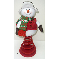 Christmas Decoration. Snowman with Elastic Base.