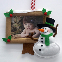 Christmas Photo Frame. Snowman Design.